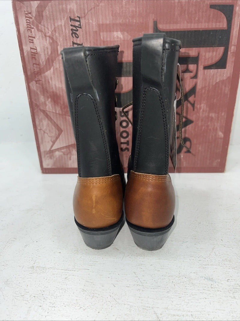 New Women’s Brown Lace Up Texas Brand Cowboy Boots. 4691 7.5 7 1/2 M. 17-62
