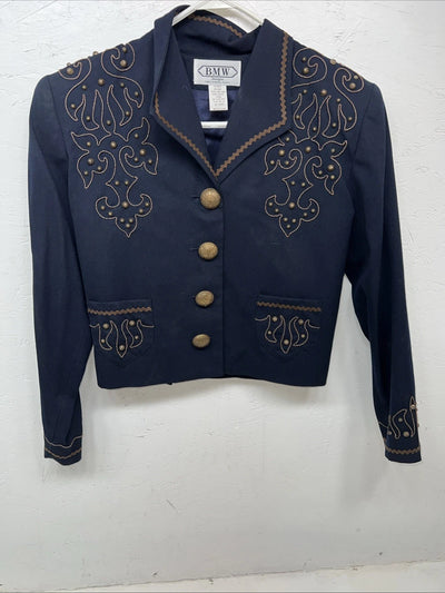 New Women’s Navy BMW Designs Short Jacket Medium #85878 WW-18