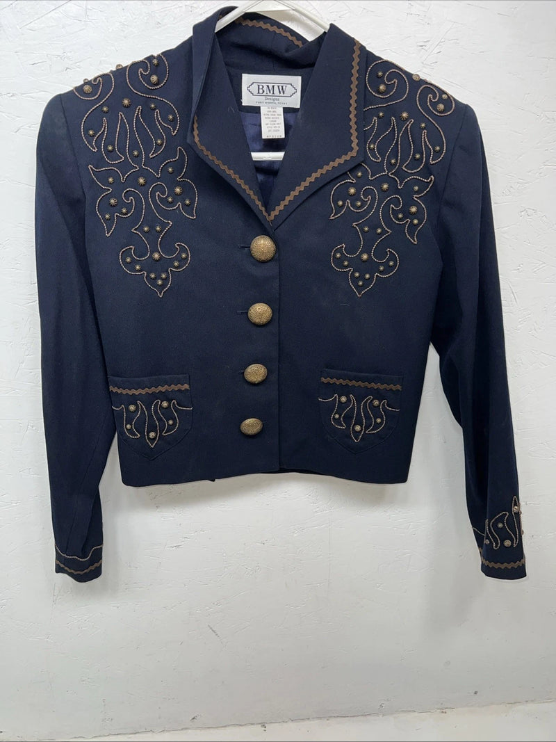 New Women’s Navy BMW Designs Short Jacket Medium #85878 WW-18
