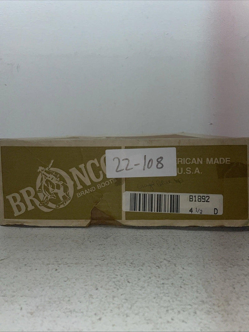 New Youth Gray Bronco Cowboy Boots. B 1892 4.5 4 1/2 D. 22-108