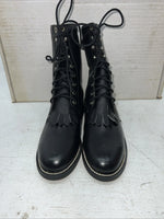 New Women’s Black Lace Up Acme Cowboy Boots. 88268 7 M. 17-39