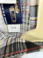 New Men’s Panhandle Slim Tan Plaid Pearl Snap Long Sleeve Shirt 10x32 Small I-27