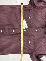 New Kids White Horse Purple Stripe Long Sleeve Pearl Snap Medium DD-21