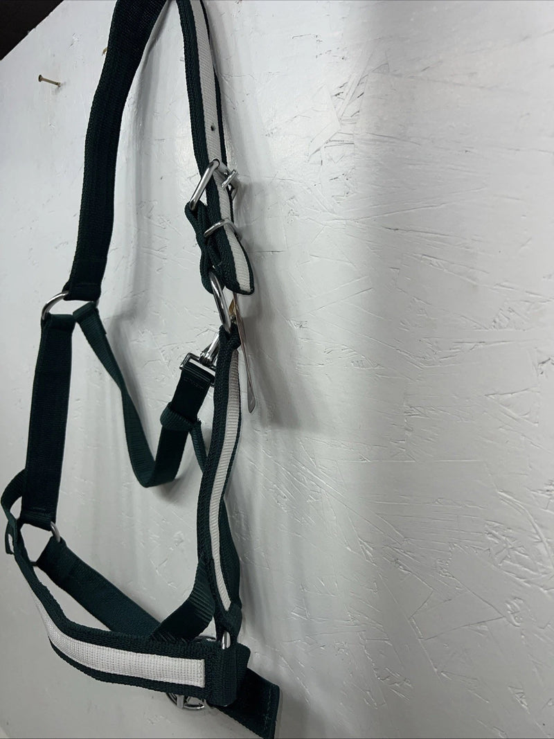 New Tough 1 Green White Nylon Deluxe Draft Halter #50-9575 W-36
