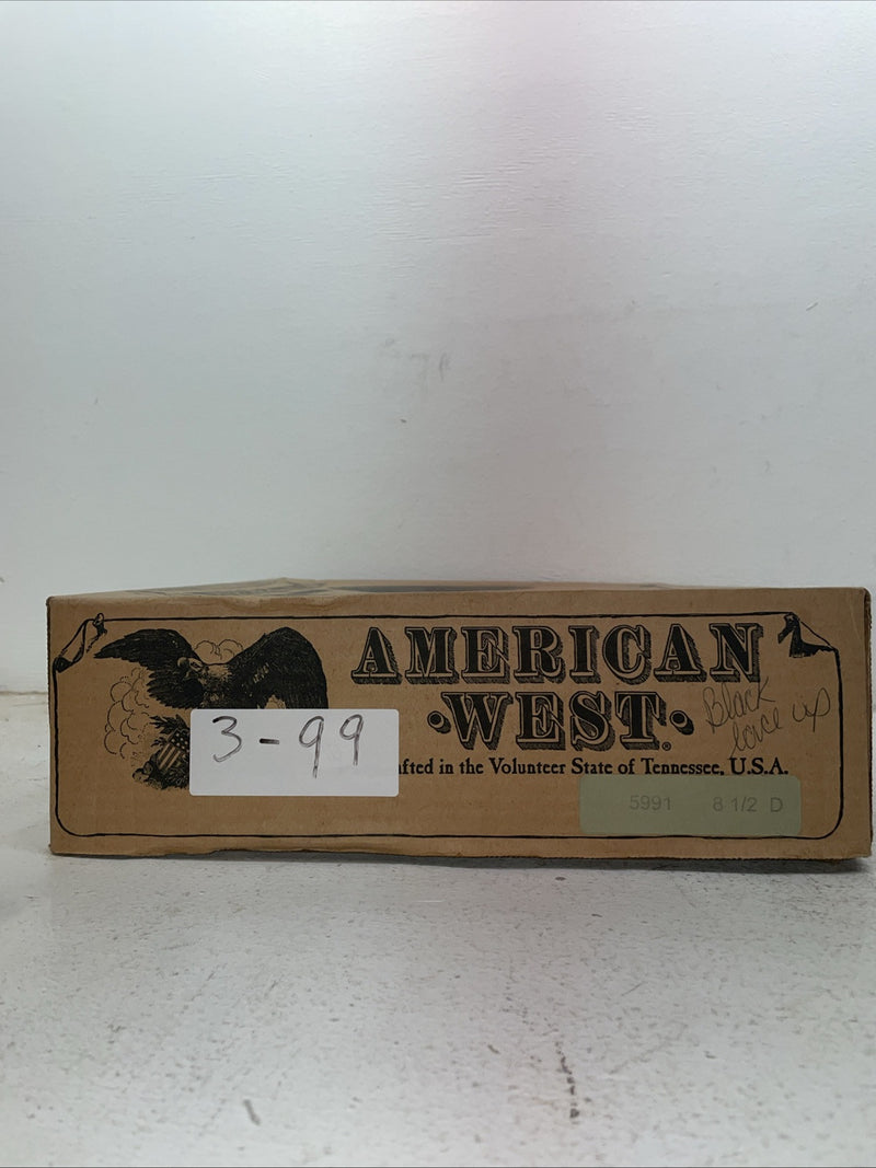New Men’s Black Lace Up American West Cowboy Boots. 5991 8.5 8 1/2 D. 3-99