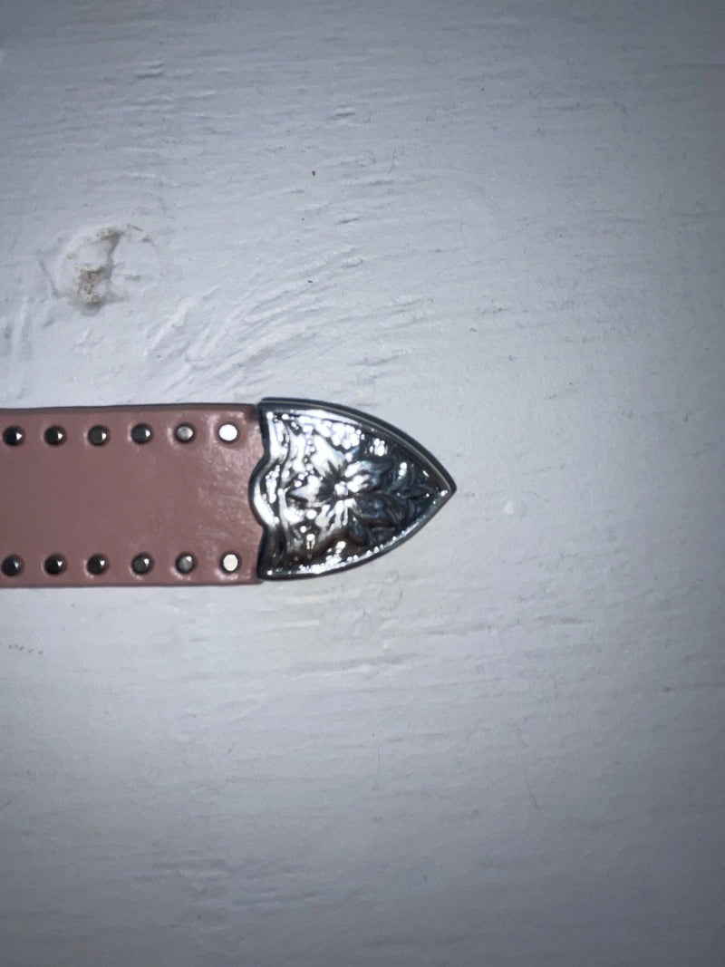 New Pink Genuine Leather Nocona Silver Bling 34” Belt #4420430 JJ-33
