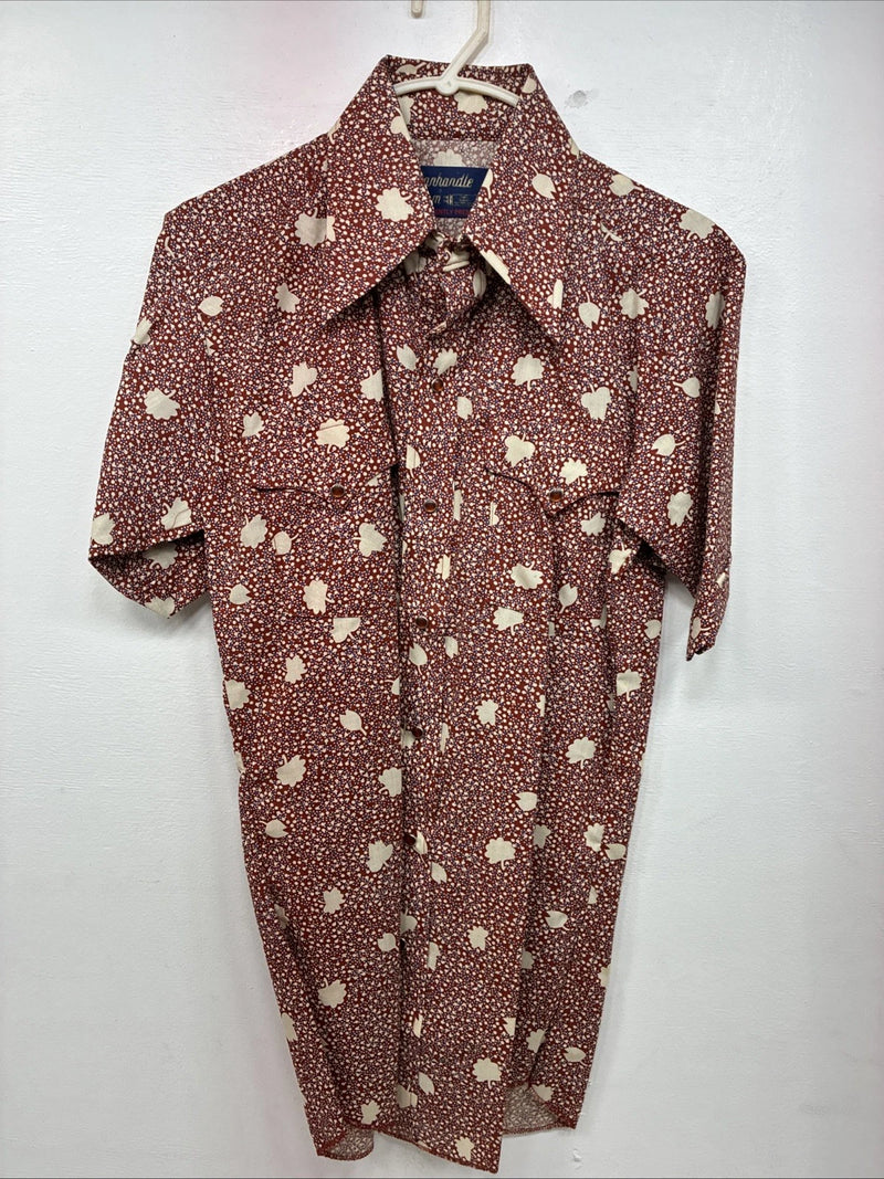 New Women’s Panhandle Slim Floral Long Sleeve Pearl snap Size 14.5 MM-1