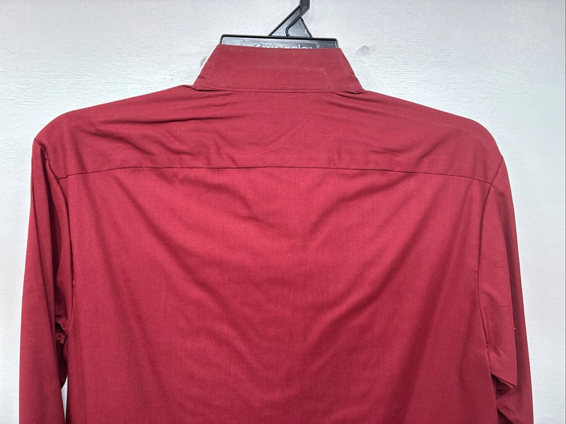New Western Collection Red Long Sleeve Button Up English Shirt Size 14 LL-95
