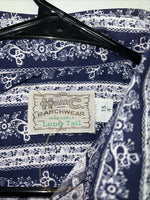 New Men’s Blue HbarC Ranchwear Long Sleeve Pearl Snap Shirt. M S-38