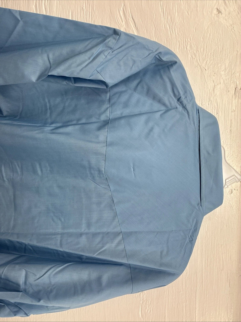 New Men’s ELY Cattleman Blue Short Sleeve Pearl Snap 18.5 X 35 2XL CC-12