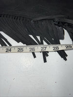 New Black Tough 1 Show Chaps With Fringe Adjustable Waist 43” Small N-42