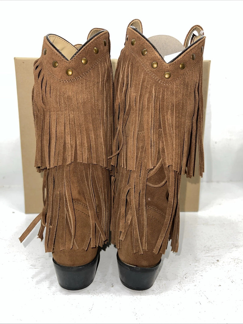 New Women’s Brown Fringe Smoky Mountain Cowboy Boots. 6566 M 6.5 6 1/2. 19-142