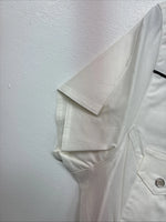 New Women’s Cumberland White Cropped White Short Sleeve Pearl Snap Medium LL-67