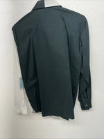 New Men’s Green White Cowboy Threads Button Up Long Sleeve Shirt Medium I-58