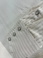 New Men’s H Bar C White Stripe Designed Long Sleeve Pearl Snap 15 Medium O-64