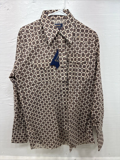 New Men’s Panhandle Slim Multicolor Design Long Sleeve Pearl Snap 16 Large CC-56
