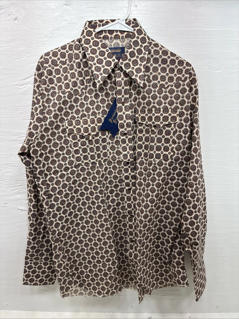New Men’s Panhandle Slim Multicolor Design Long Sleeve Pearl Snap 16 Large CC-56