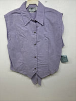New Women’s Cowboy Threads Purple Sleeveless Button Up Small TT-20