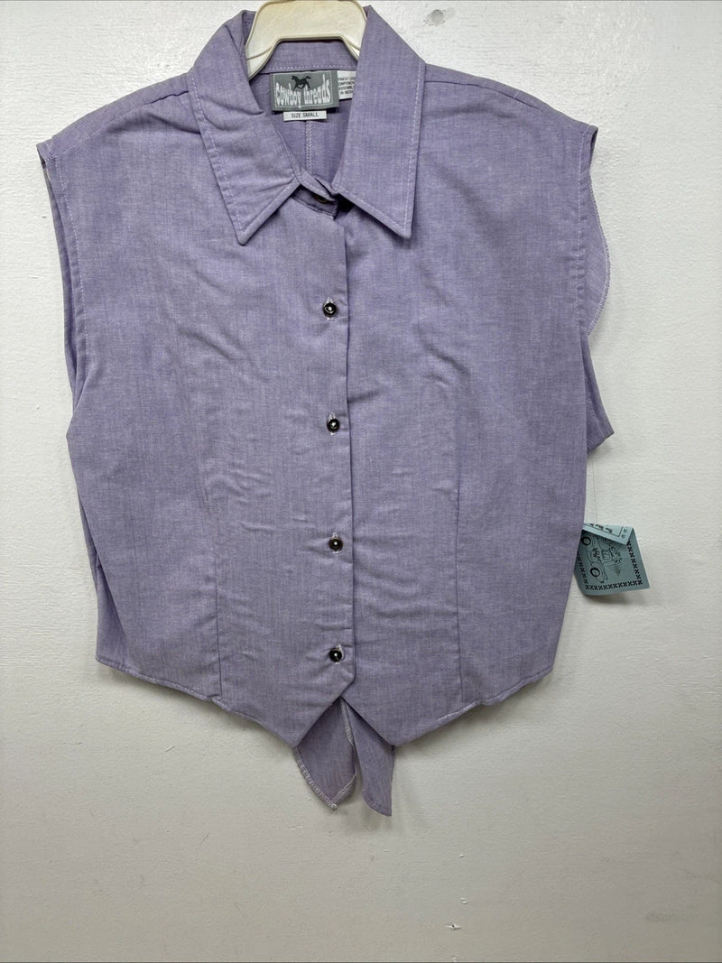 New Women’s Cowboy Threads Purple Sleeveless Button Up Small TT-20