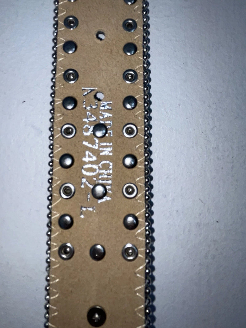 New Brown Genuine Leather Nocona Silver Bling Cross L Belt #N3487402 Z-81