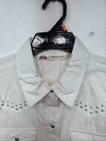 New Women’s Cumberland White Gem Long Sleeve Pearl Snap Medium LL-8