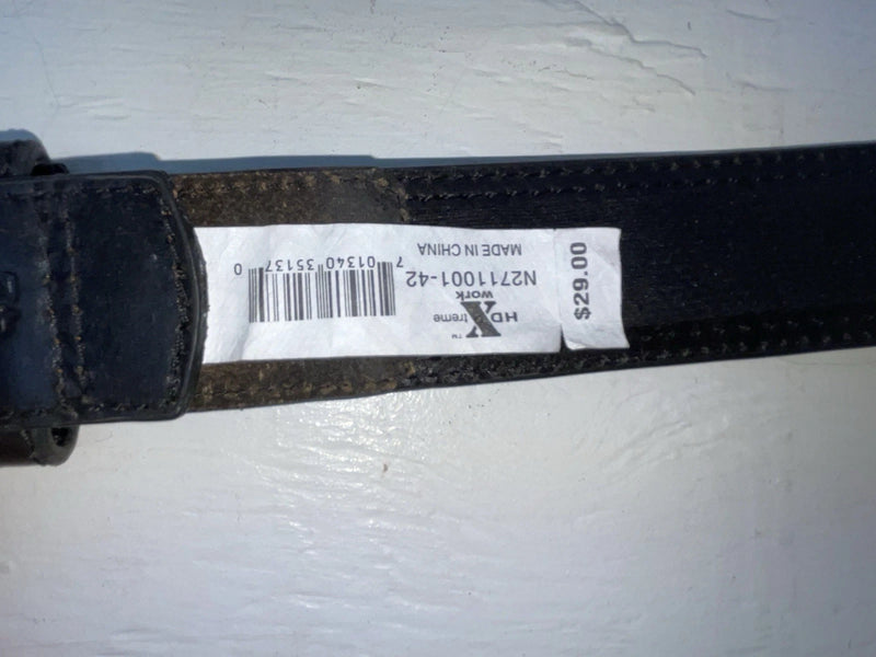 New Black Genuine Leather HD Xtreme 42” Belt #N2711001 JJ-82