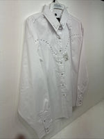 New Women’s White Horse White Gem Long Sleeve Pearl Snap 2XL GG-51