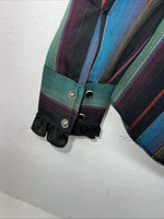 New Women’s HbarC California Ranchwear Multicolor Long Sleeve Button Up S 3C-43