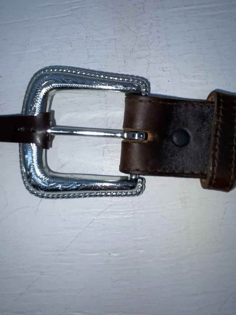 New Brown Genuine Leather Nocona Pendent And Tooled 30” Belt #1110202 JJ-27
