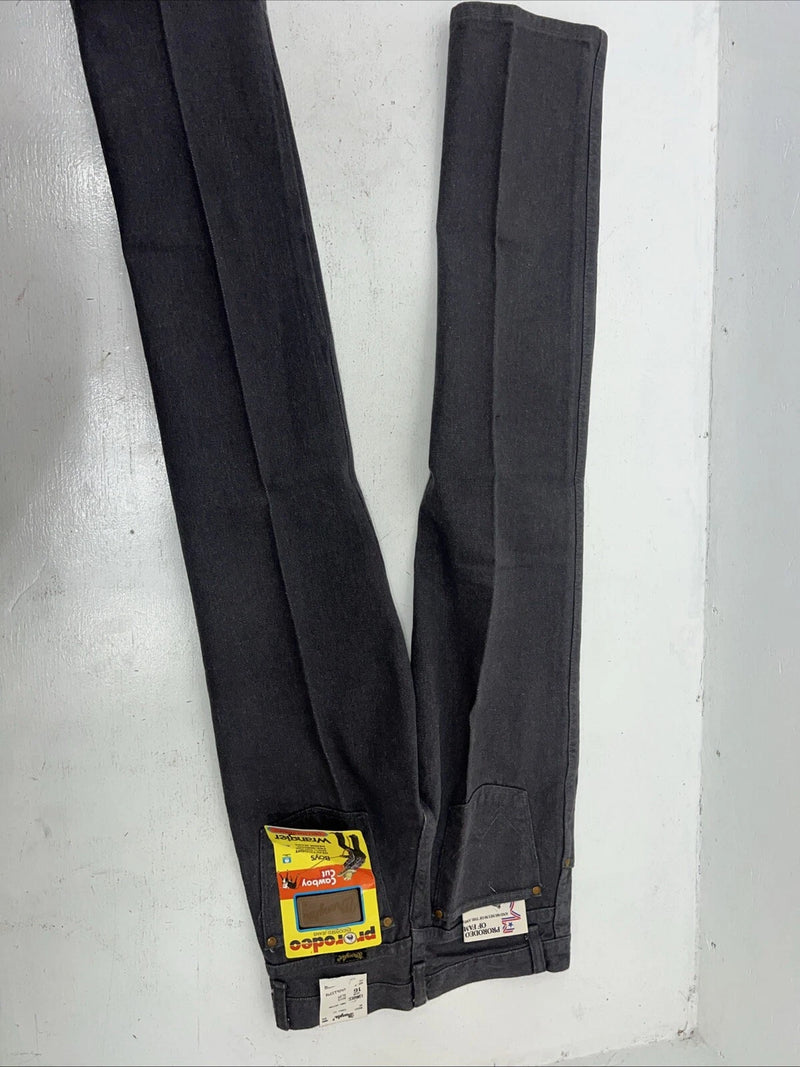 New Boys Grey Wrangler Pro Rodeo Cowboy Cut Denim Jeans. 16/26 C-7