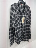 New Women’s Cumberland Gray Plaid Long Sleeve Pearl Snap XL LL-7
