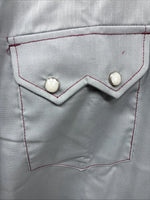 New Youths Dee-Cee Gray Red Long Sleeve Pearl Snap 16 Large V-18