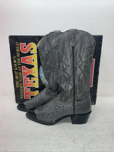 New Men’s Gray Texas Brand Cowboy Boots. 1082 7.5 7 1/2 D. 1-77