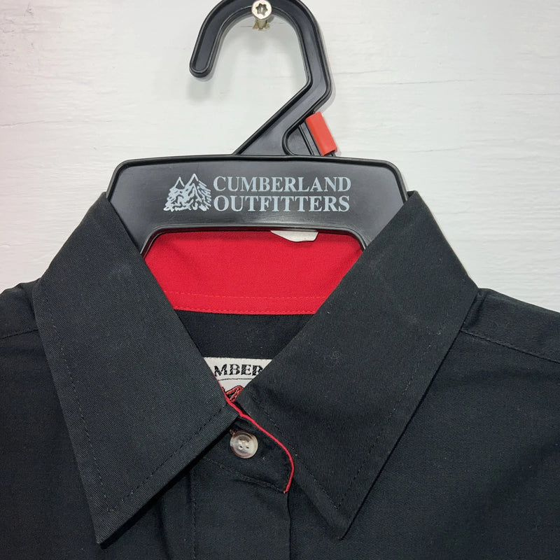 New Men’s Cumberland Outfitters Black White Red Sleeveless Button Up Small B-53