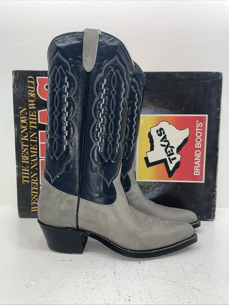 New Women’s Grey Texas Brand Cowboy Boots. 5502 8.5 8 1/2 M. 15-13