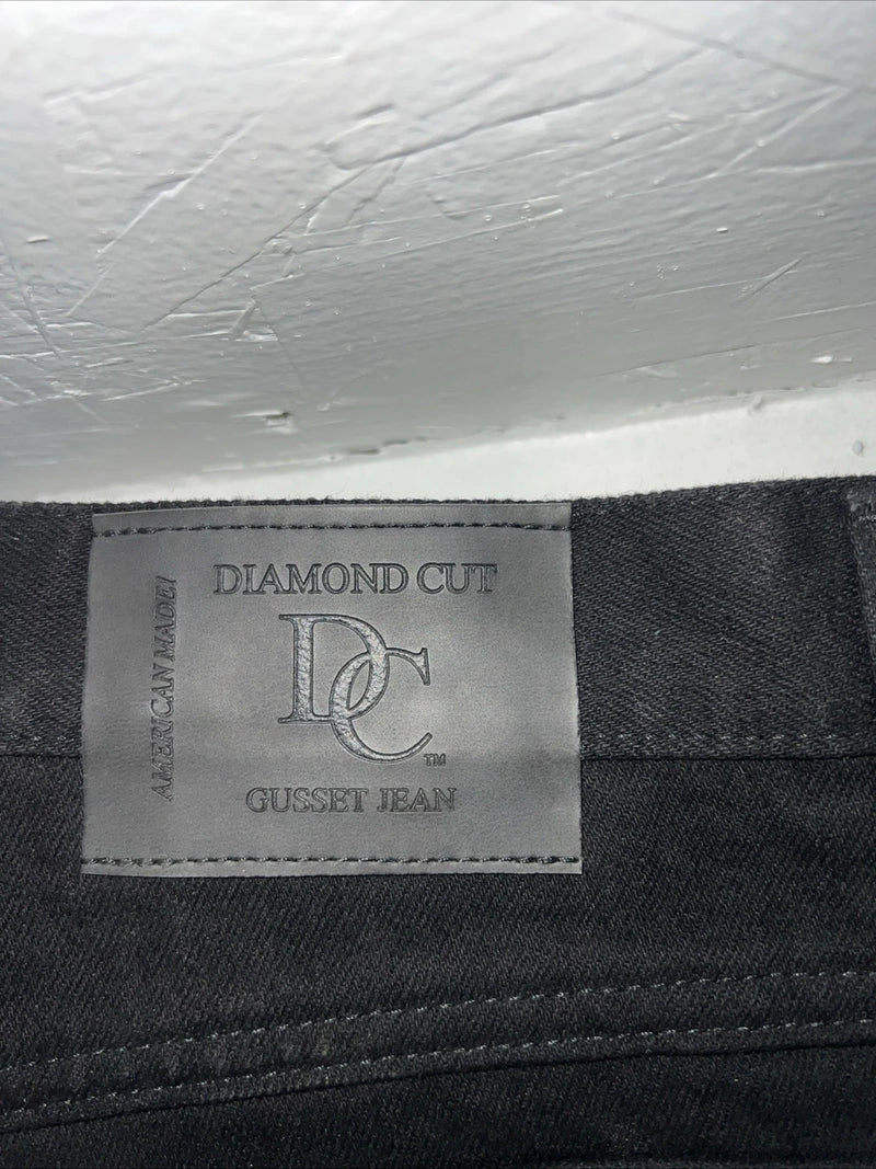 New Women’s Black Diamond Cut Gusset Denim Jeans. 15/16x36 K-18