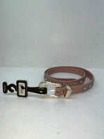 New Pink Genuine Leather Nocona Silver Bling 36” Belt #N1344999 Z-87