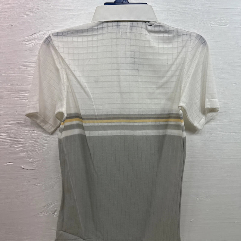 new men’s panhandle slim white grey polo small B-60