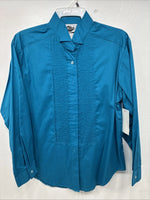 New Western Collection Blue Long Sleeve Button Up English Shirt Size 16 II-34