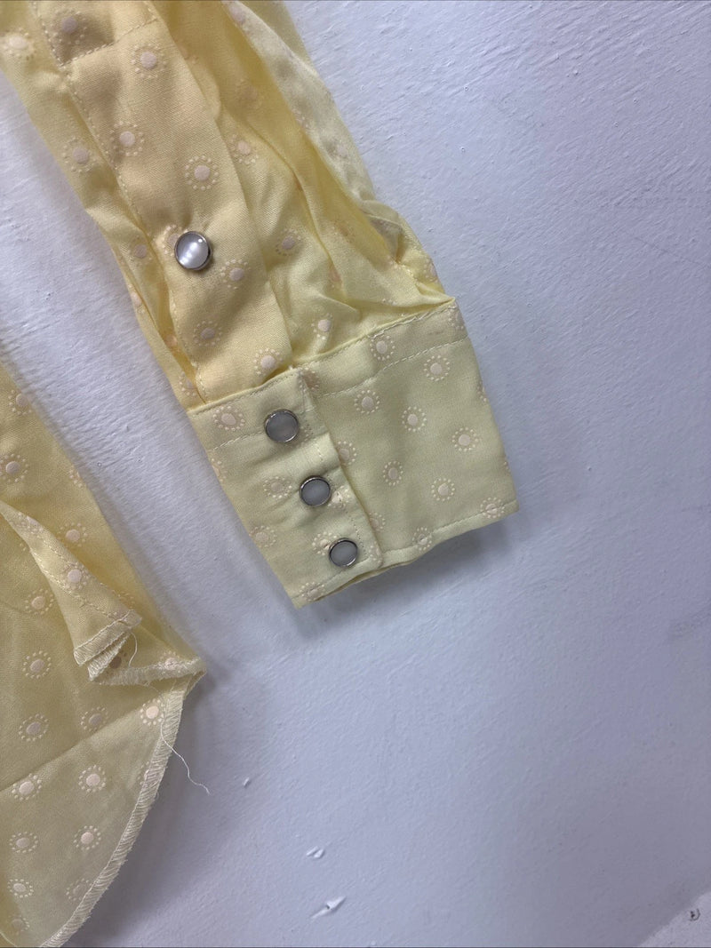 New Women’s Tem Tex Yellow Long Sleeve Pearl Snap Size 12 KK-22