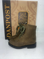 New Children’s Brown Distress Dan Post Lace Up Cowboy Boots. 9 D. 24-9