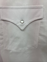 New Men’s ELY Cattleman Western White Long Sleeve Pearl Snap 16 Large V-48