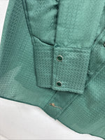 New Woman Dickson Jenkins Green Long Sleeve Pearl Snap Size 32 KK-70