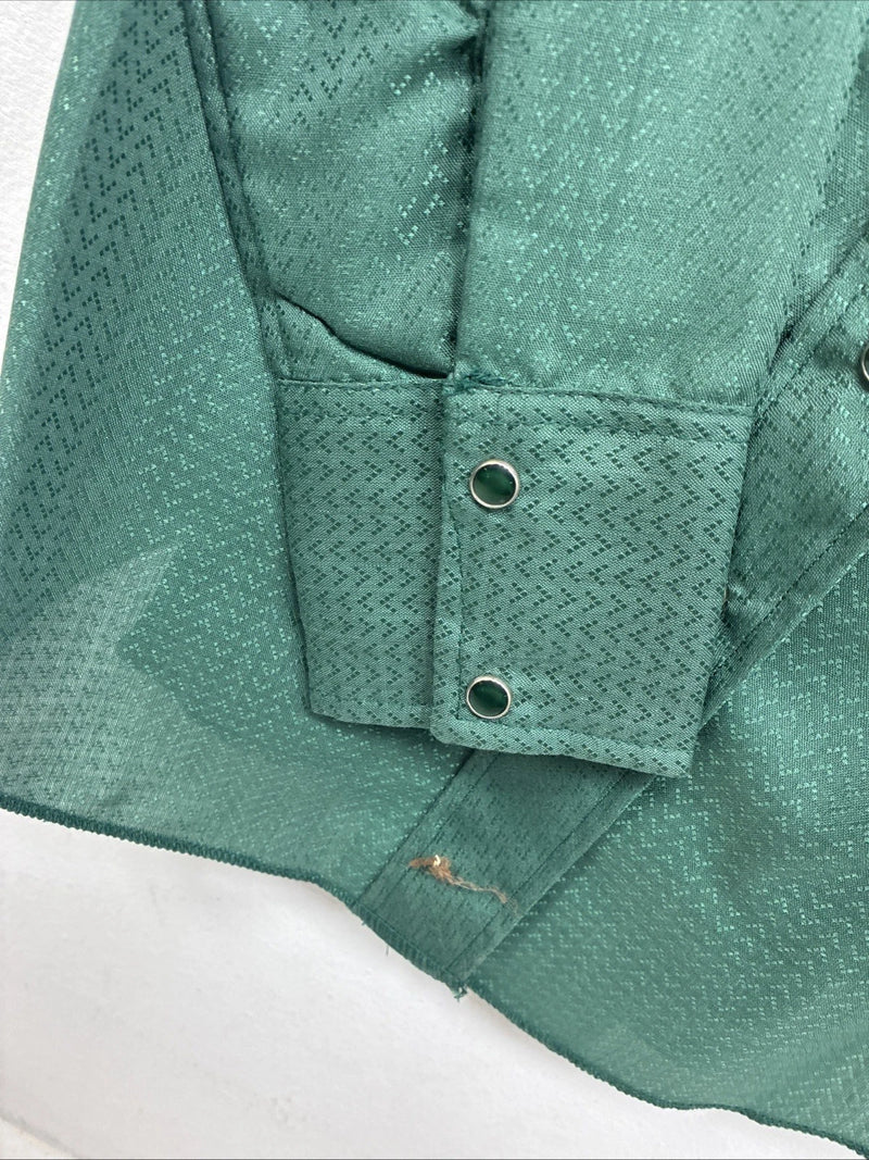 New Woman Dickson Jenkins Green Long Sleeve Pearl Snap Size 32 KK-70
