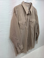 New Men’s Dickson Jenkins Brown Design Long Sleeve Pearl Snap 17.5 X 33 XL R-79