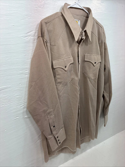 New Men’s Dickson Jenkins Brown Design Long Sleeve Pearl Snap 17.5 X 33 XL R-79