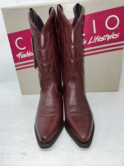 New Woman’s Wine Capezio Cowboy Boots. L 553 6.5 6 1/2 M. 19-129