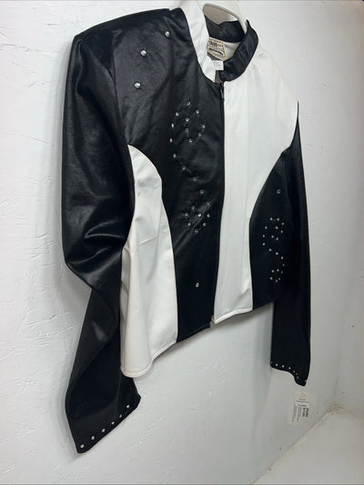 New Women’s 1849 Authentic Ranchwear Black White Short Show Jacket XL WW-35