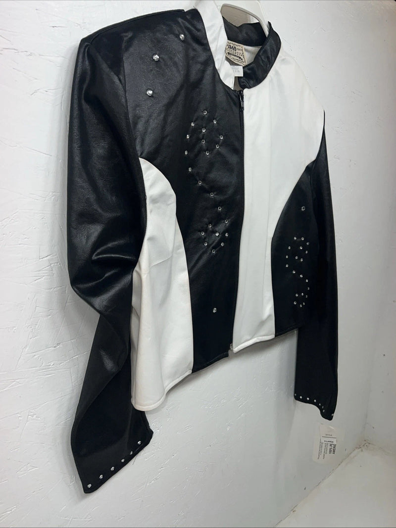 New Women’s 1849 Authentic Ranchwear Black White Short Show Jacket XL WW-35