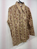 New Women’s ELY Plains Yellow Red Floral Long Sleeve Pearl Snap 16 X 33 II-9
